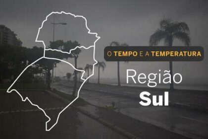 PREVISÃO DO TEMPO: Sul com previsão de chuva para o sábado