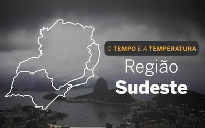 PREVISÃO DO TEMPO: segunda-feira (22) chuvosa no Sudeste