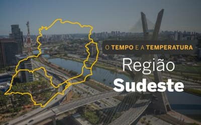 PREVISÃO DO TEMPO: chuva predomina no Sudeste nesta segunda-feira (13)